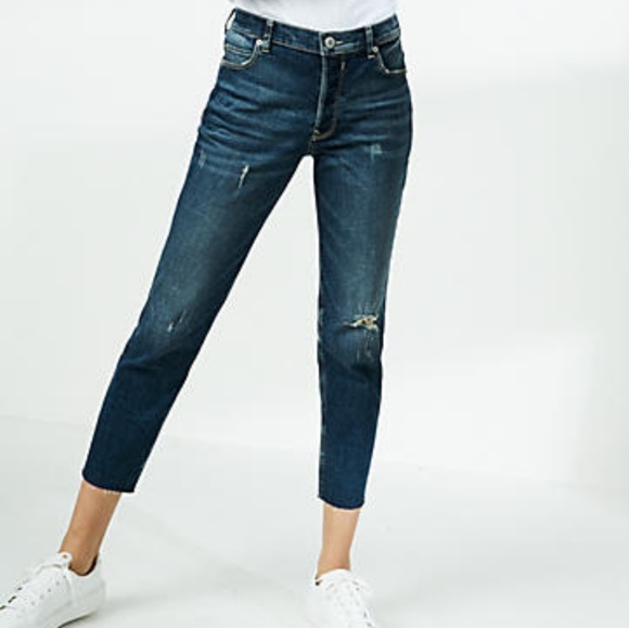 Express Denim - Express Modern Boyfriend Distressed Jeans Dark